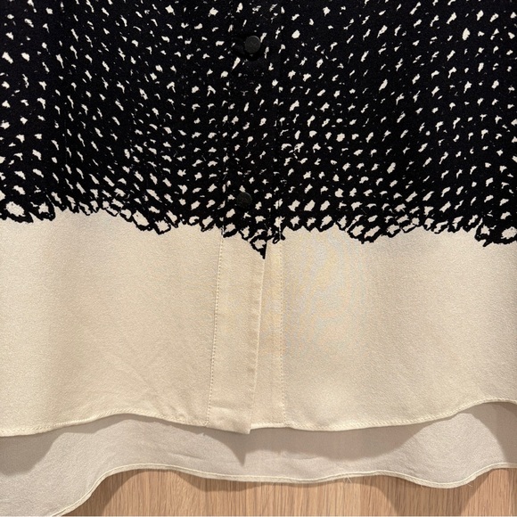 Proenza Schouler Black White Silk Printed Button Down - Size 8 - Picture 4 of 10